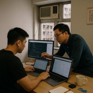 WordPress Plugin Developers collaborating on a client WordPress project in Hong Kong.